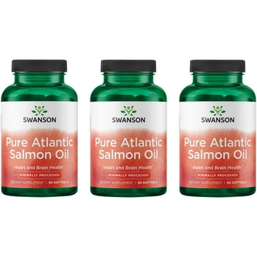Swanson Pure Atlantic Salmon Oil 1.05 g 90 Sgels 3 Pack