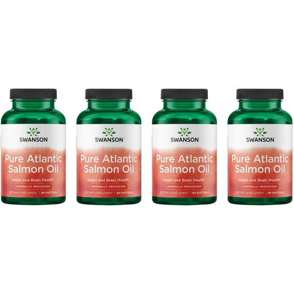 Swanson Pure Atlantic Salmon Oil 1.05 g 90 Sgels 4 Pack