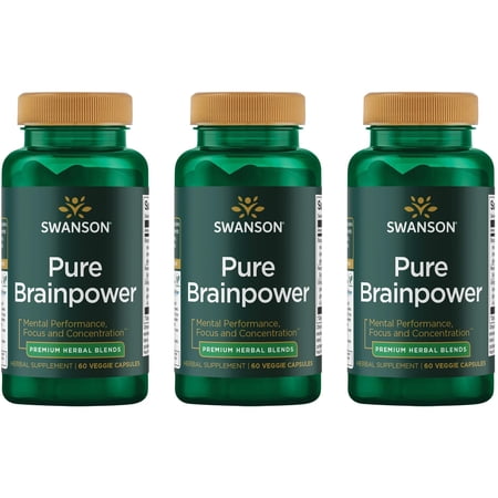 Swanson Pure Brainpower 60 Vegan Caps 3 Pack