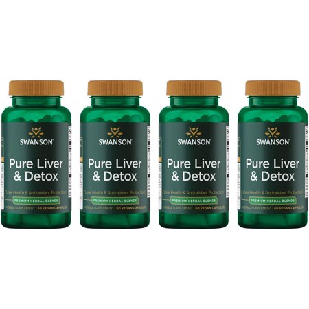 Swanson Pure Liver & Detox 60 Vegan Caps 4 Pack