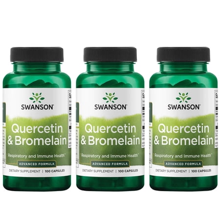 Swanson Quercetin & Bromelain - Advanced Formula 100 Vegan Caps 3 Pack