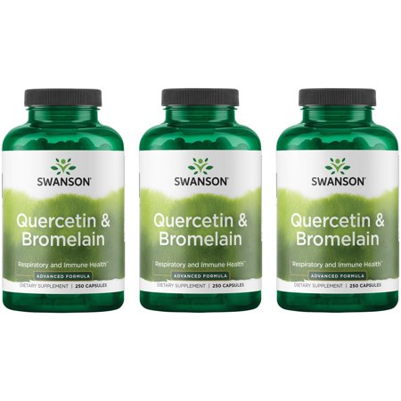 Swanson Quercetin & Bromelain - Advanced Formula 250 Caps 3 Pack