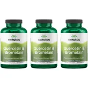 Swanson Quercetin & Bromelain- Supplement- Unique Natural Formula-250 Capsules, 260/78mg Each 3 Pack