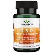 Swanson R-5-P Riboflavin-5-Phosphate - Vitamin B2 Supplement Promoting Energy, Metabolism & Vision Health - Natural - 60 Capsules