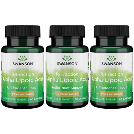 Swanson R-Fraction Alpha Lipoic Acid 50 mg 60 Caps 3 Pack