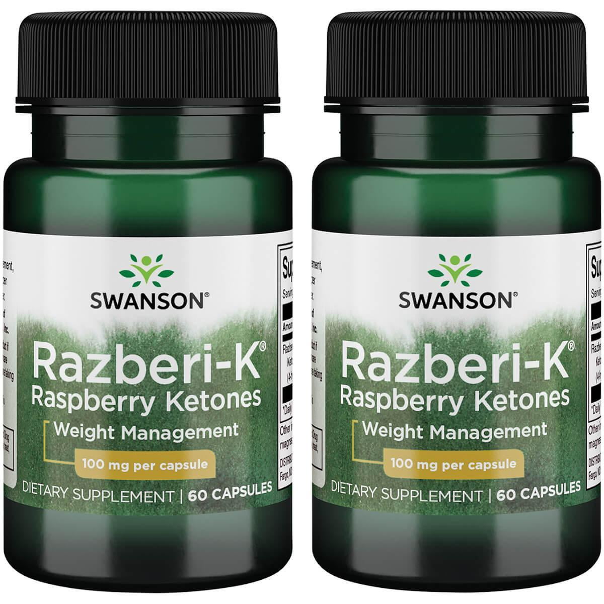 Swanson Razberi-K Raspberry Ketones 100 mg 60 Caps 2 Pack