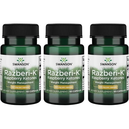 Swanson Razberi-K Raspberry Ketones 100 mg 60 Caps 3 Pack