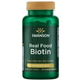 thumbnail image 1 of Swanson Real Food Biotin Vitamin B-7 Hair Skin Nail Metabolism Health from Organic Hummingbird Tree Extract Vegan Gluten-Free Non-GMO B7 5000 mcg 90 Veggie Capsules (Caps), 1 of 8