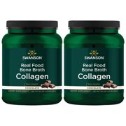 Swanson Real Food Bone Broth Collagen - Chocolate 19.5 oz Pwdr 2 Pack