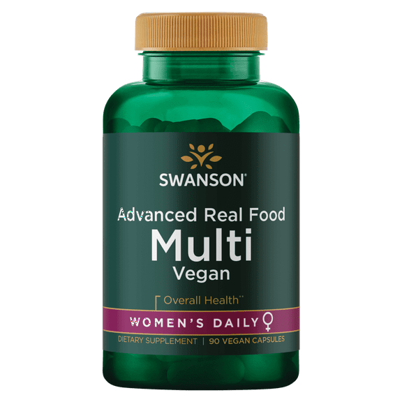 Swanson Real Food Multi Women's Daily Vitamin Vegetable Capsules, 90 Count