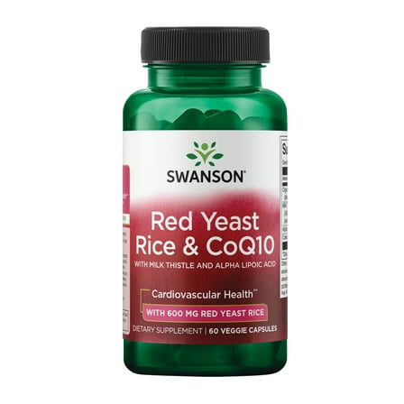 Swanson Traditional Red Yeast Rice & CoQ10 with Milk Thistle and Alpha Lipoic Acid 60 Veg Capsules