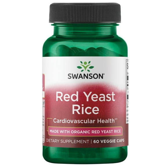 Swanson Red Yeast Rice made with Organic Red Yeast Rice 600 mg 60 Veggie Capsules