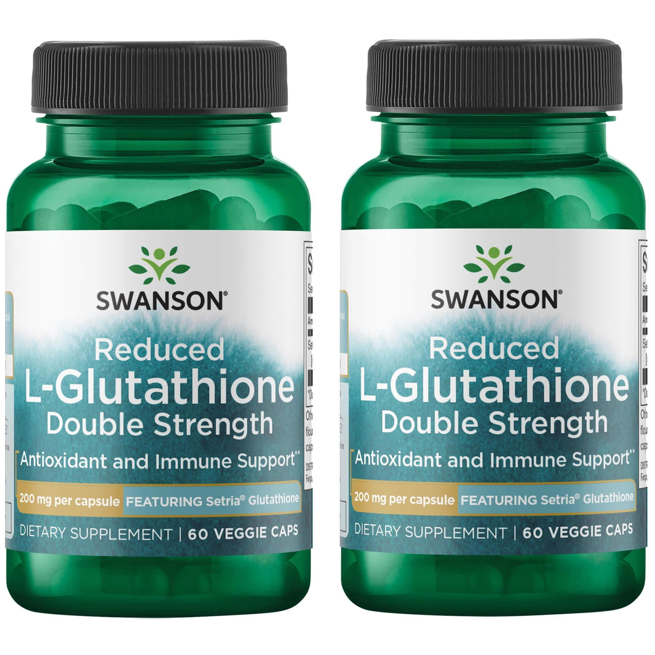 glutathione double strength Swanson Supplement - Reduced L-Glutathione Double Strength Capsules,  Featuring Setria, 2 Pack