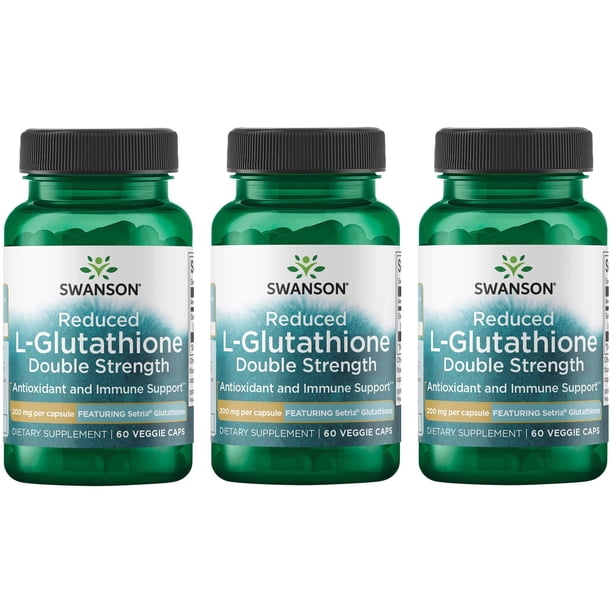 glutathione double strength Swanson Reduced L-Glutathione Double Strength - Featuringsetria 3 Pack