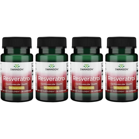 Swanson Resveratrol 100 mg 30 Caps 4 Pack