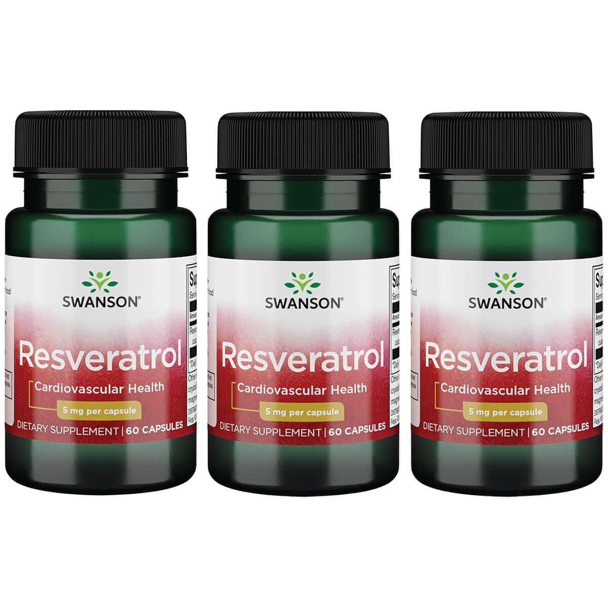 Swanson Resveratrol 5 Mg 60 Caps 3 Pack