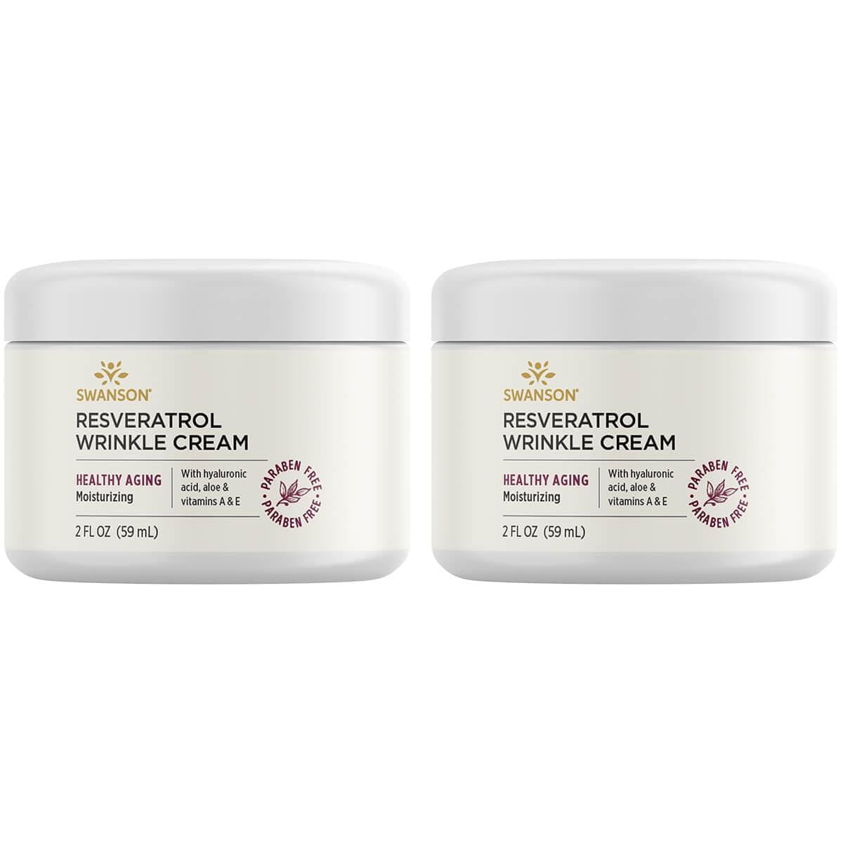 Swanson Resveratrol Wrinkle Cream 2 fl oz Cream 2 Pack