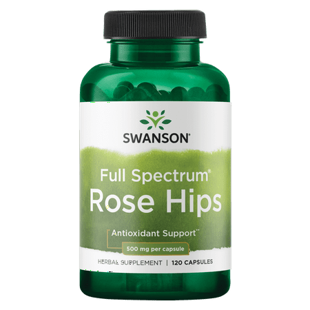 Swanson Rose Hips Capsules, 500 mg, 120 Count