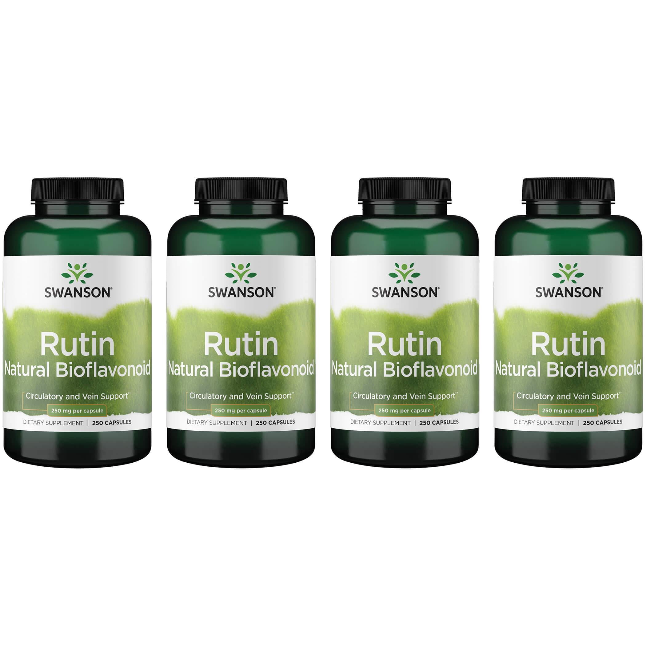 Swanson Rutin Natural Bioflavonoid 250 mg 250 Caps 4 Pack