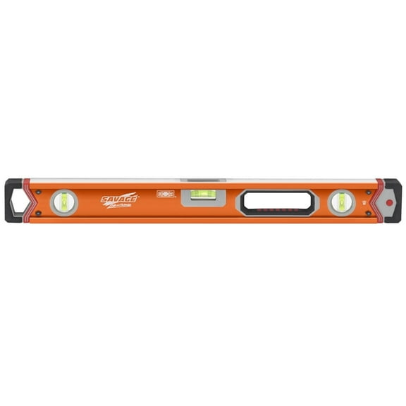 Swanson Savage 24" Lighted Anodized Aluminum Pro Grade Box Beam Level with Supershock End Caps, Model SVLB24