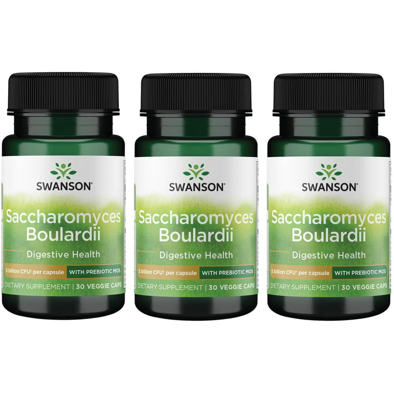 Swanson Saccharomyces Boulardii with Prebiotic Mos 3 Pack 