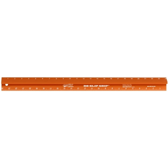 Swanson Savage 24" Anodized Aluminum No Slip Straight Edge with Thumb Saver Grip, Model SVE240
