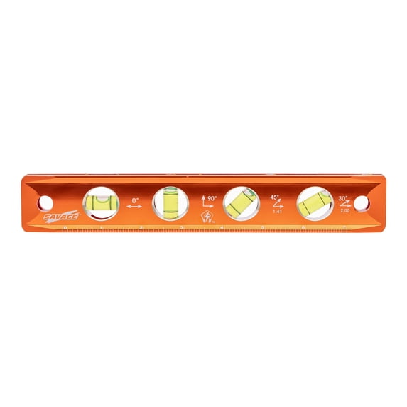 Swanson Savage 9" Magnetic Aluminum Pro Grade 4 Vials Torpedo Level, Model TL043M