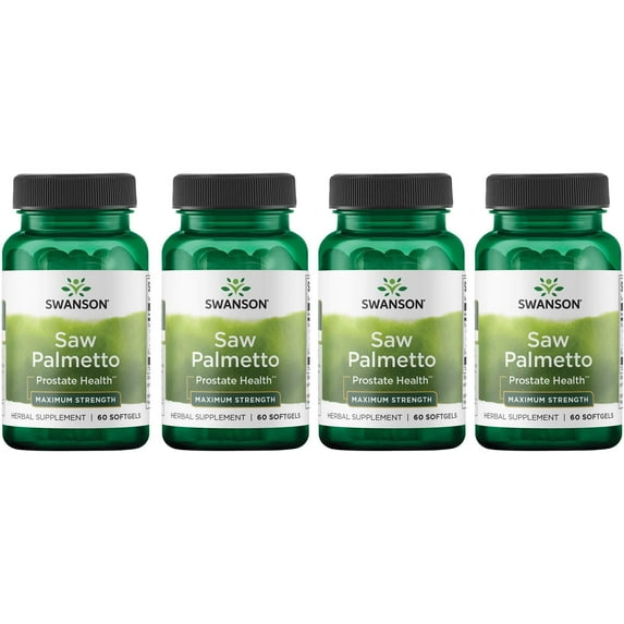 Swanson Saw Palmetto - Maximum Strength 320 mg 60 Sgels 4 Pack