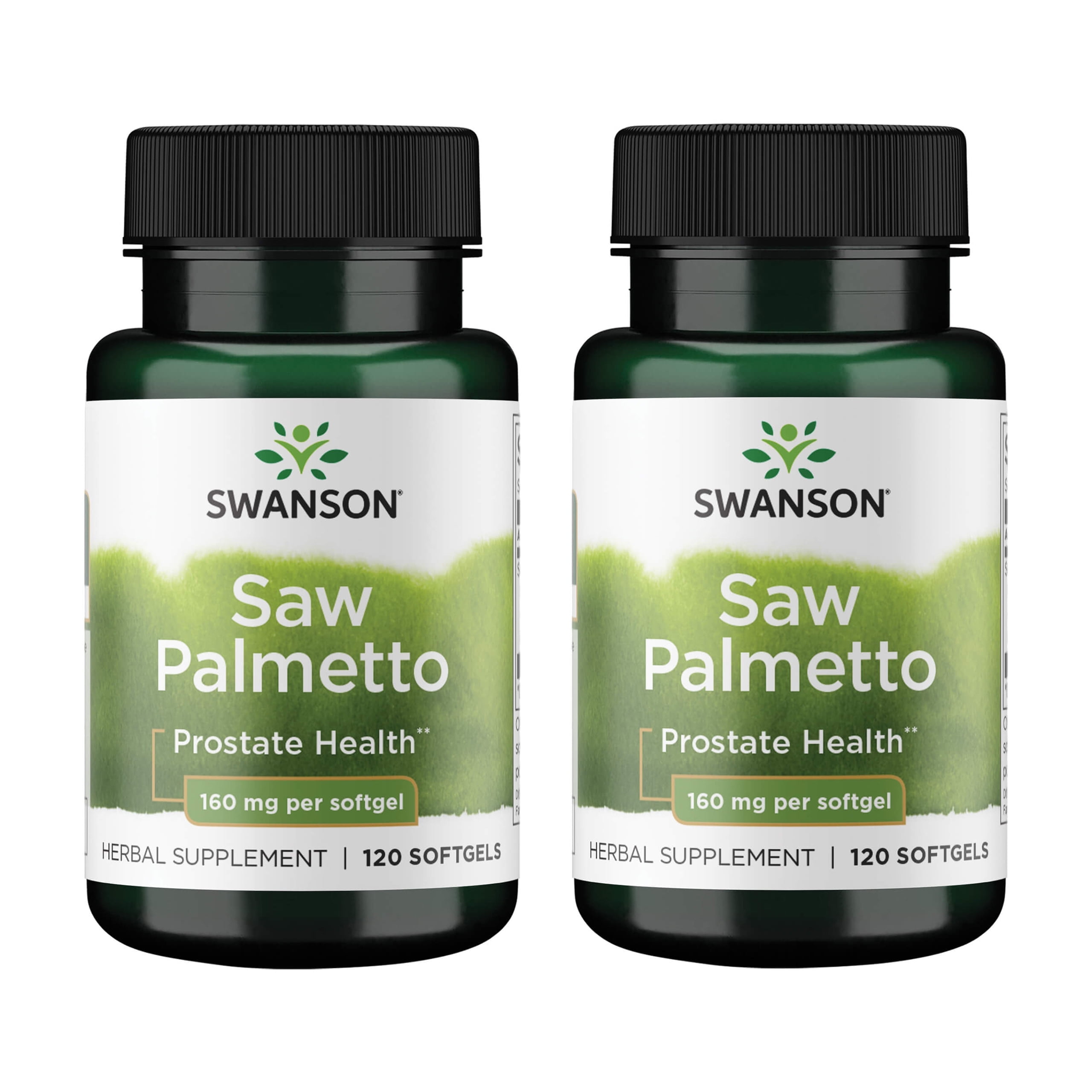 Swanson Saw Palmetto Men Prostate Health Hormone Support Urinary Health 160 Milligrams 120 Sgels (2 Pack)