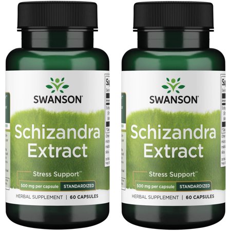 Swanson Schizandra Extract - Standardized 500 mg 60 Caps 2 Pack