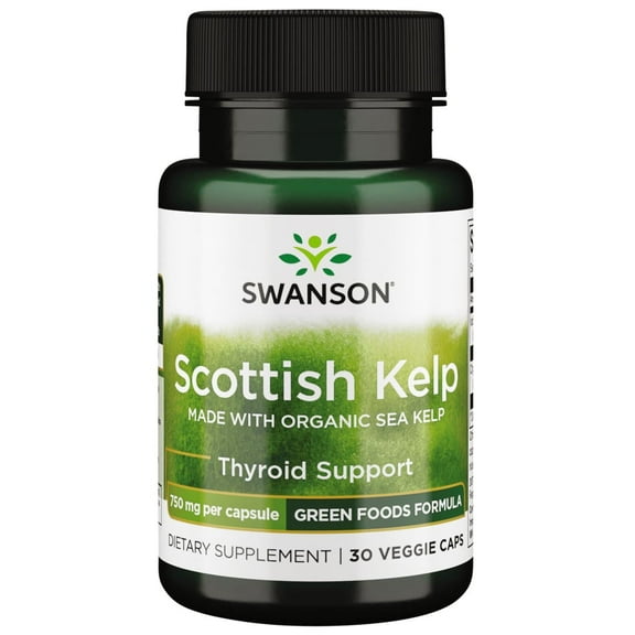 Swanson Scottish Kelp - Made with Organic Sea Kelp 750 mg 30 Veggie Capsules