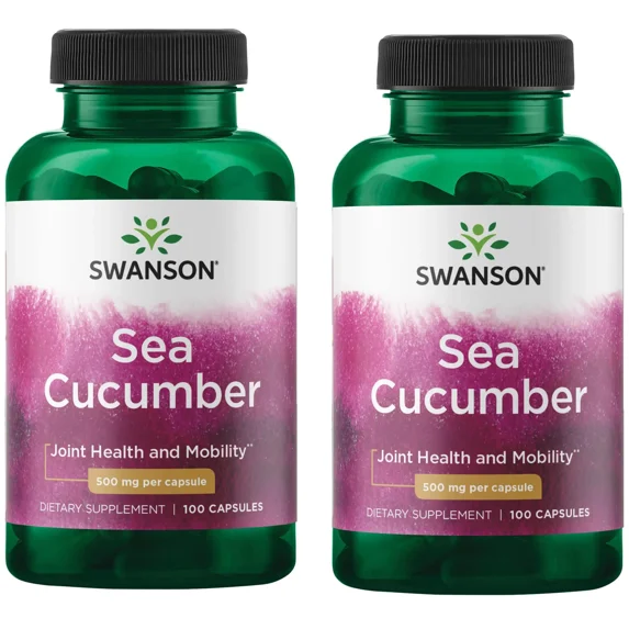Swanson Sea Cucumber Capsules, 500mg, Rich in Chondroitin, 100 Count, 2 Pack