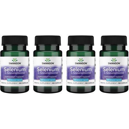 Swanson Selenium 200 mcg 120 Caps 4 Pack