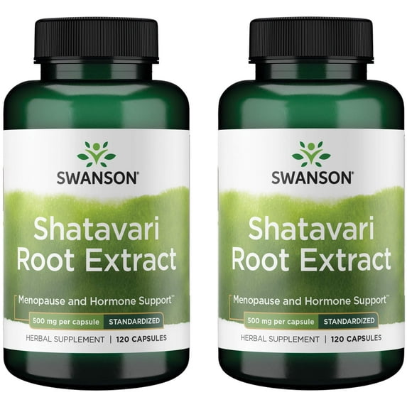 Swanson Shatavari Root Extract - Standardized 500 mg 120 Caps 2 Pack