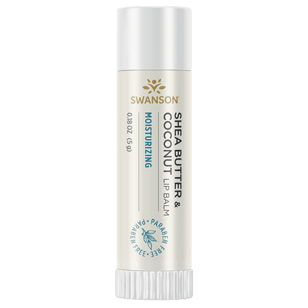 Swanson Shea Butter and Coconut Lip Balm 0.18 oz Balm