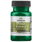 Swanson Shilajit Extract - Extra Strength 100 mg 30 Veggie Capsules