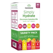 Swanson Simply Hydrate Electrolyte Hydration Mix - Variety Pack 30 Pkts