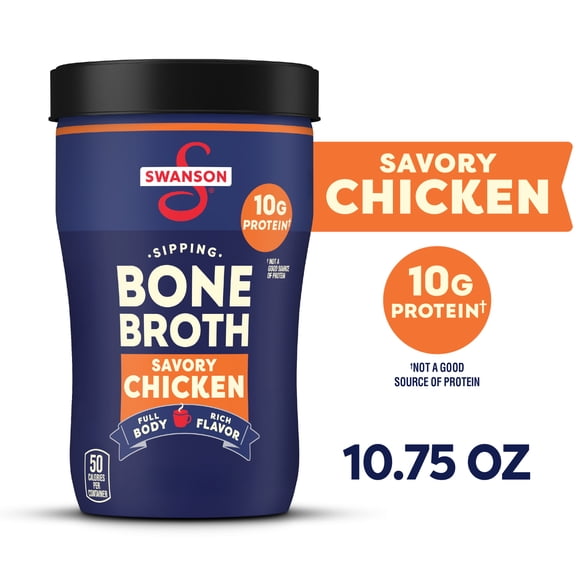 Swanson Sipping Chicken Bone Broth, 10.75 oz Microwavable Cup