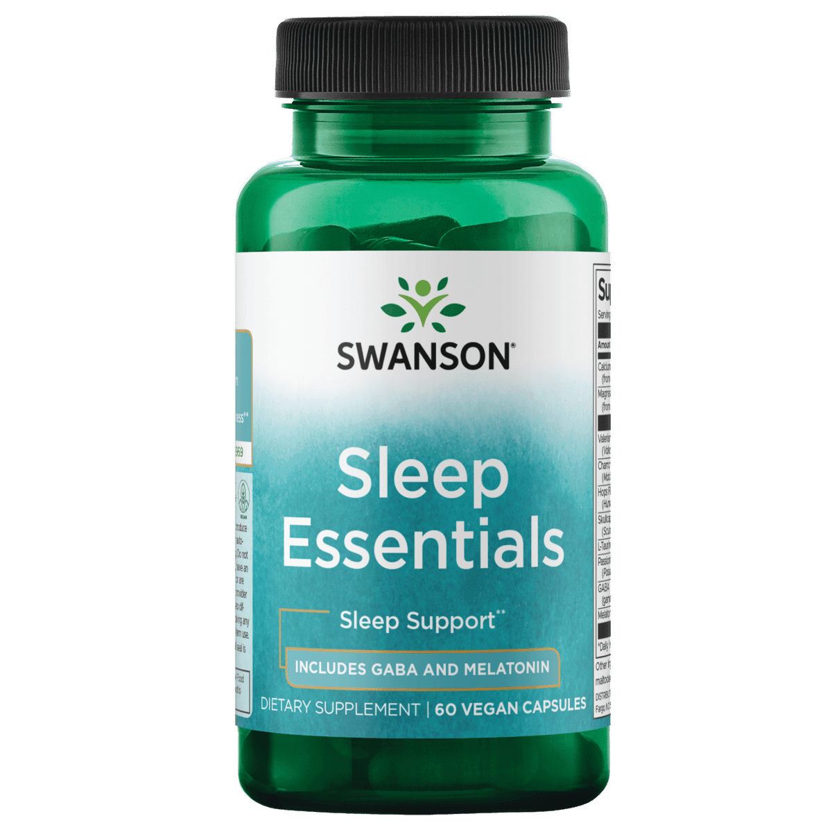 Swanson Sleep Essentials, 60 Veggie Capsules, Sleep Support Supplement ...