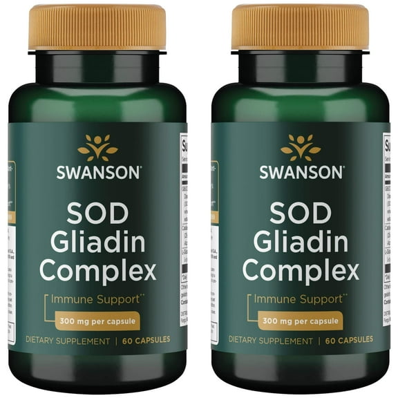Swanson Sod Gliadin Complex 300 mg 60 Caps 2 Pack