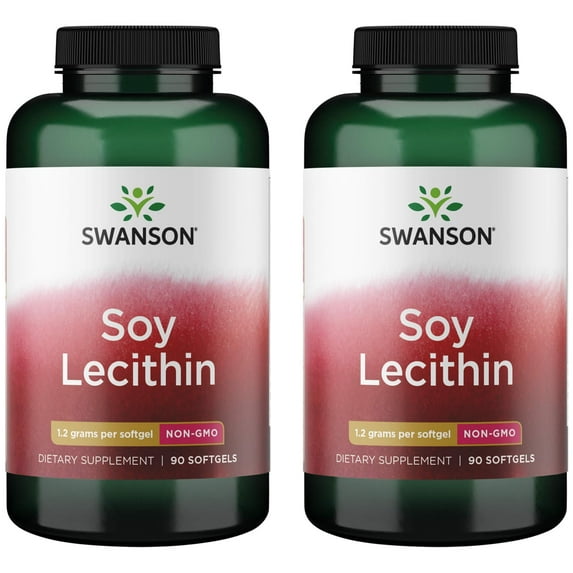 Swanson Soy Lecithin Non-Gmo 1.2 g 90 Sgels 2 Pack