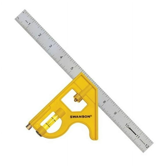 Swanson Speedlite Combination Square, Yellow, 12 in.