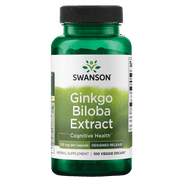 Swanson Standardized Ginkgo Biloba Extract Vegetable Capsules, 120 mg, 100 Count