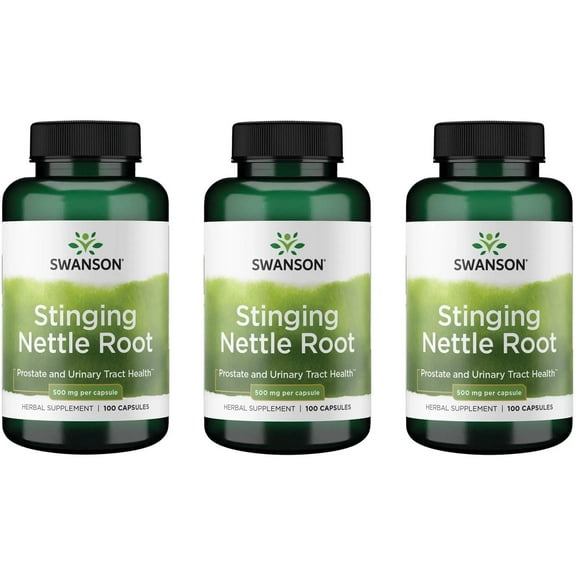 Swanson Stinging Nettle Root (Urtica Dioica) - Herbal Supplement - (100 Capsules, 500mg) (3 Pack)