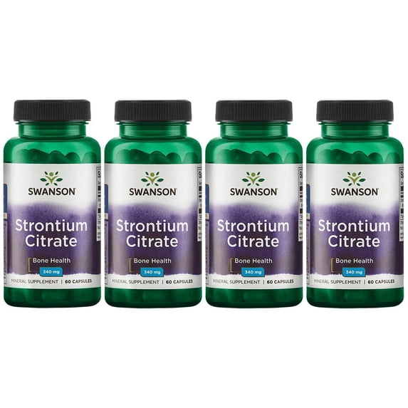 Swanson Strontium Citrate 340 mg 60 Caps 4 Pack