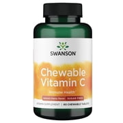 Swanson Sugar-Free Chewable Vitamin C Cherry 60 Chewable Tablets