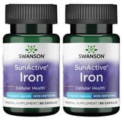Swanson Sunactive Non-Irritating Iron 15 Milligrams 90 Capsules 2 Pack