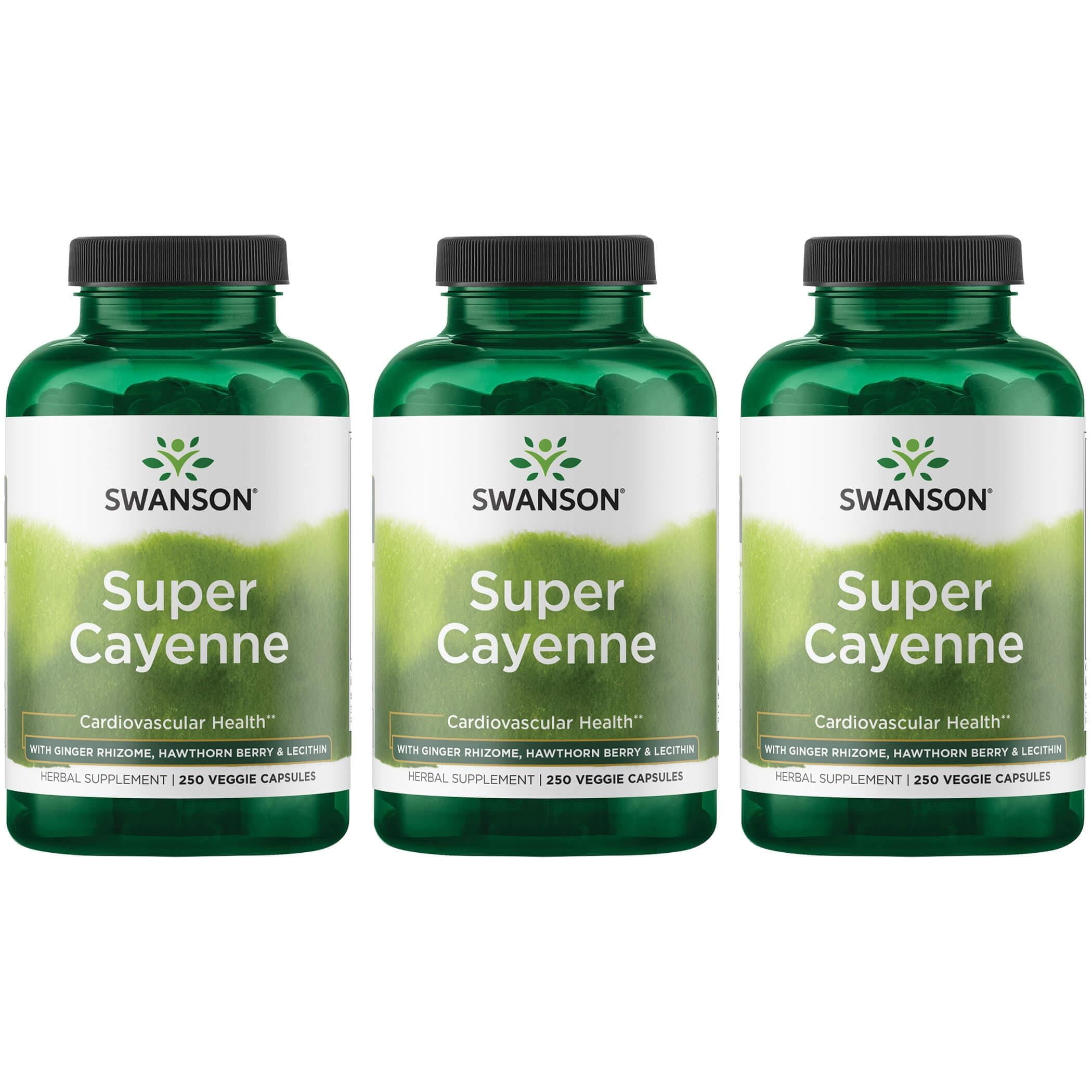 Swanson Super Cayenne with Ginger Rhizome, Hawthorn Berry & Lecithin