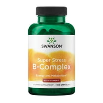 Swanson Vitamin B-Complex w/ Vitamin C - Natural Supplement Promoting Stress Relief, Energy Support & Aiding Immune Health - May Support Metabolism & Nervous Health - (100 Capsules)
