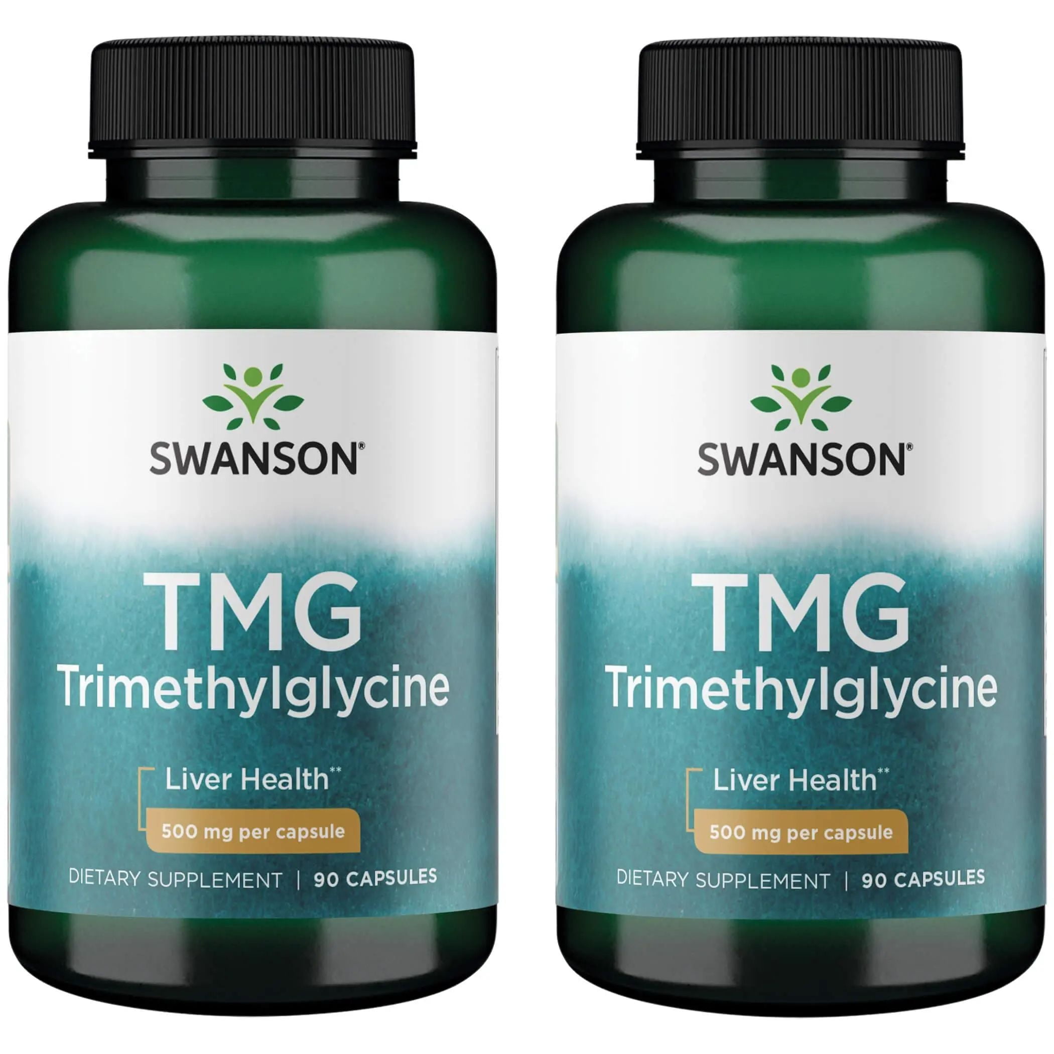 Swanson TMG Trimethylglycine - Amino Acid Supplement Promoting Healthy Liver Function & Heart Health Support - (90 Capsules, 500mg Each) (2 Pack)